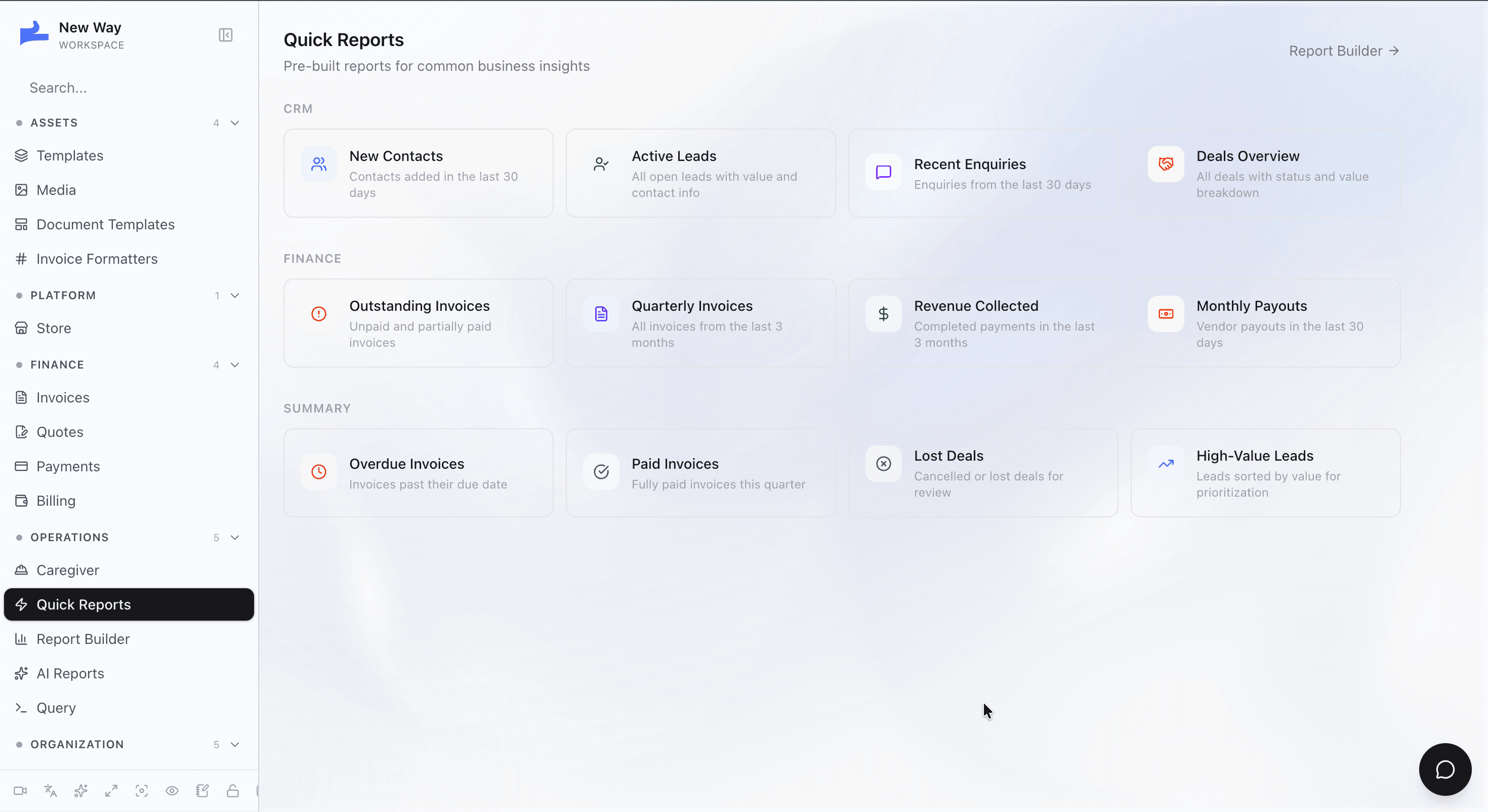 Quick reports
